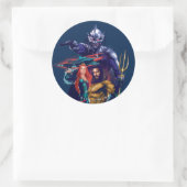 Aquaman | King Orm Versus Mera & Aquaman Ronde Sticker (Tas)