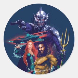 Aquaman   King Orm Versus Mera & Aquaman Ronde Sticker