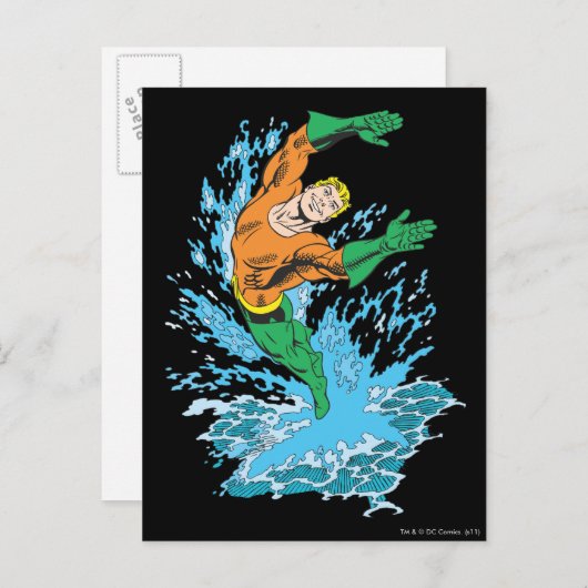 Aquaman Leaps in Wave Briefkaart (Voorkant / Achterkant)