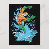 Aquaman Leaps in Wave Briefkaart (Voorkant)