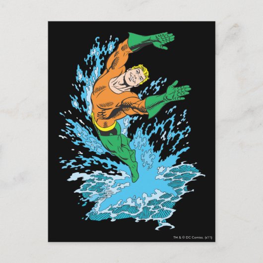 Aquaman Leaps in Wave Briefkaart (Voorkant)