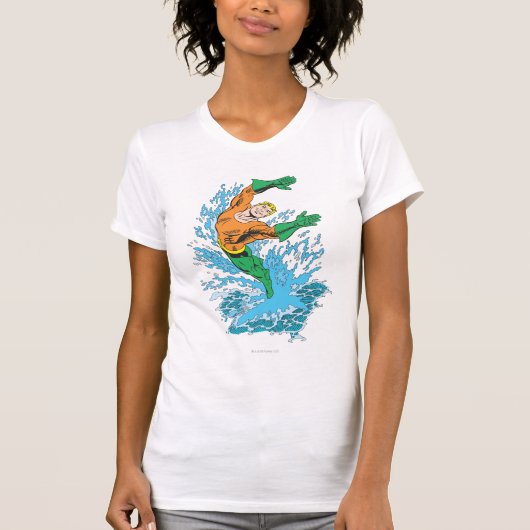 Aquaman Leaps in Wave T-shirt (Voorkant)