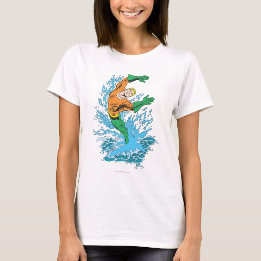 Aquaman Leaps in Wave T-shirt (Voorkant)