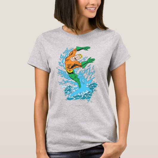 Aquaman Leaps in Wave T-shirt (Voorkant)