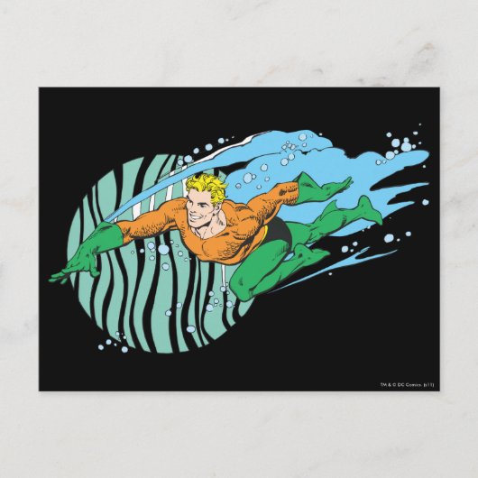 Aquaman Leaps Links Briefkaart (Voorkant)