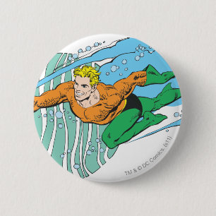 Aquaman Leaps Links Ronde Button 5,7 Cm