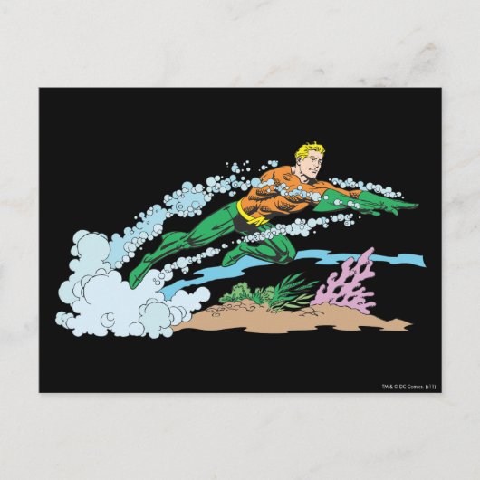 Aquaman leaps over koraal briefkaart (Voorkant)