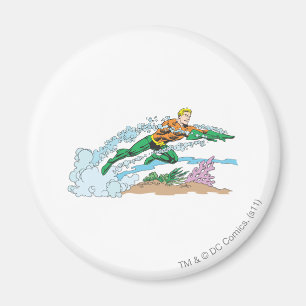 Aquaman leaps over koraal magneet