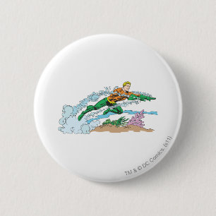 Aquaman leaps over koraal ronde button 5,7 cm