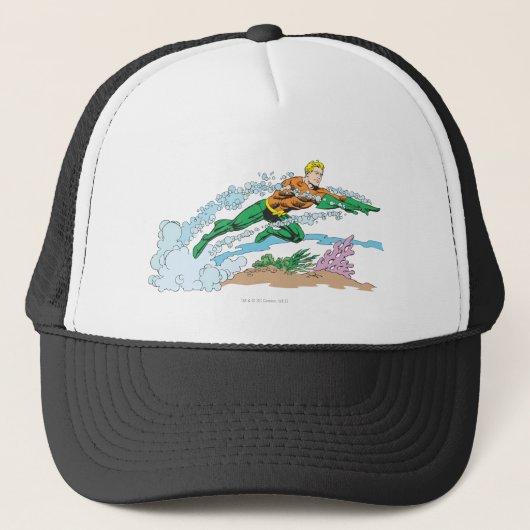 Aquaman leaps over koraal trucker pet (Voorkant)