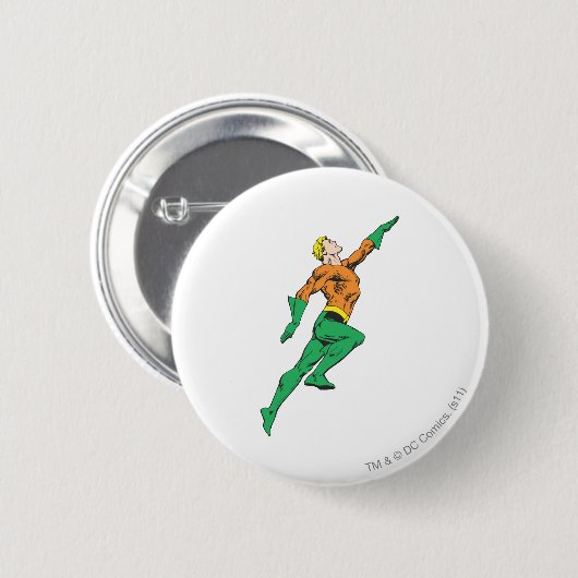 Aquaman Leaps Ronde Button 5,7 Cm (Voorkant /achterkant)