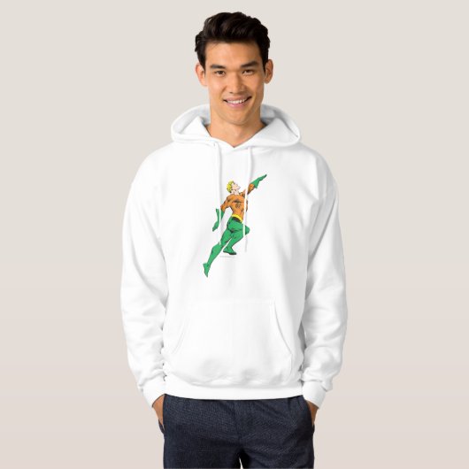 Aquaman leaps up hoodie (Voorkant volledig)