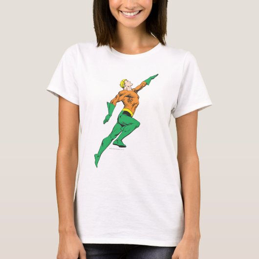 Aquaman leaps up t-shirt (Voorkant)