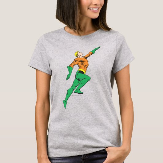 Aquaman leaps up t-shirt (Voorkant)