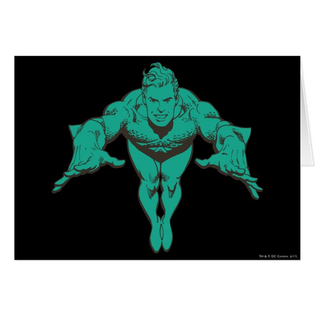 Aquaman Lunging Forward - Blauwgroen (Voorkant Horizontaal)