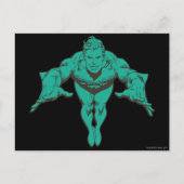 Aquaman Lunging Forward - Blauwgroen Briefkaart (Voorkant)