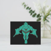Aquaman Lunging Forward - Blauwgroen Briefkaart (Staand voorkant)