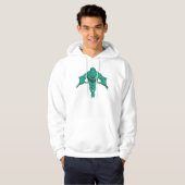 Aquaman Lunging Forward - Blauwgroen Hoodie (Voorkant volledig)