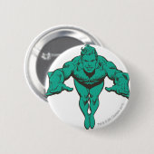 Aquaman Lunging Forward - Blauwgroen Ronde Button 5,7 Cm (Voorkant /achterkant)