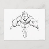 Aquaman Lunging Forward BW Briefkaart (Voorkant)