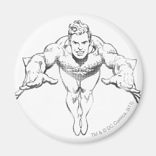Aquaman Lunging Forward BW Magneet
