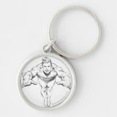 Aquaman Lunging Forward BW Sleutelhanger (Voorkant)