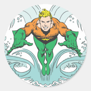 Aquaman Lunging Forward Ronde Sticker