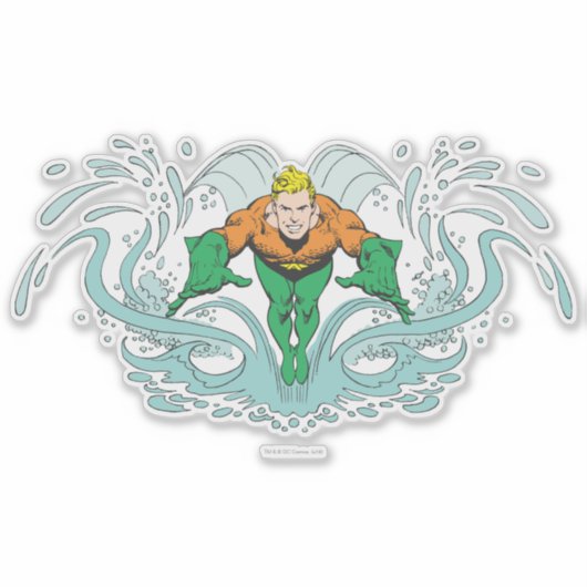 Aquaman Lunging Forward Sticker (Voorkant)