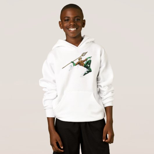 Aquaman Lunging met Spear (Voorkant volledig)