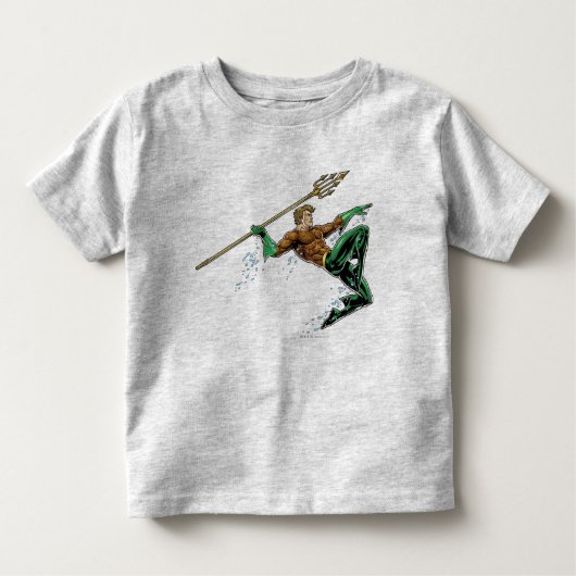 Aquaman Lunging met Spear Kinder Shirts (Voorkant)