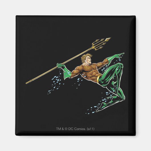 Aquaman Lunging met Spear Magneet (Voorkant)