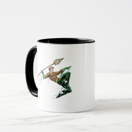 Aquaman Lunging met Spear Mok (Voorkant links)