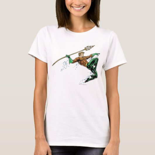 Aquaman Lunging met Spear T-shirt (Voorkant)