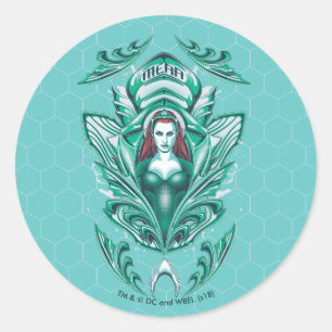 Aquaman    Mera Grafisch Ronde Sticker