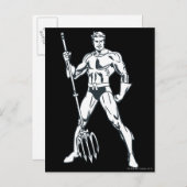 Aquaman met Pitchfork BW Briefkaart (Voorkant / Achterkant)