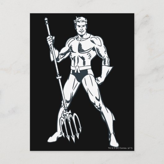 Aquaman met Pitchfork BW Briefkaart (Voorkant)