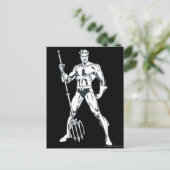 Aquaman met Pitchfork BW Briefkaart (Staand voorkant)