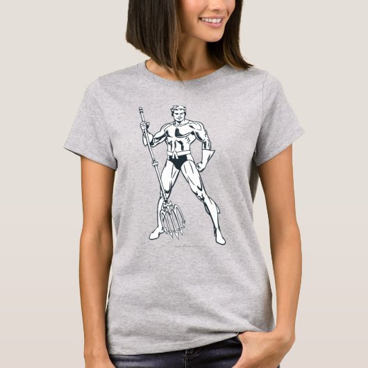Aquaman met Pitchfork BW T-shirt (Voorkant)