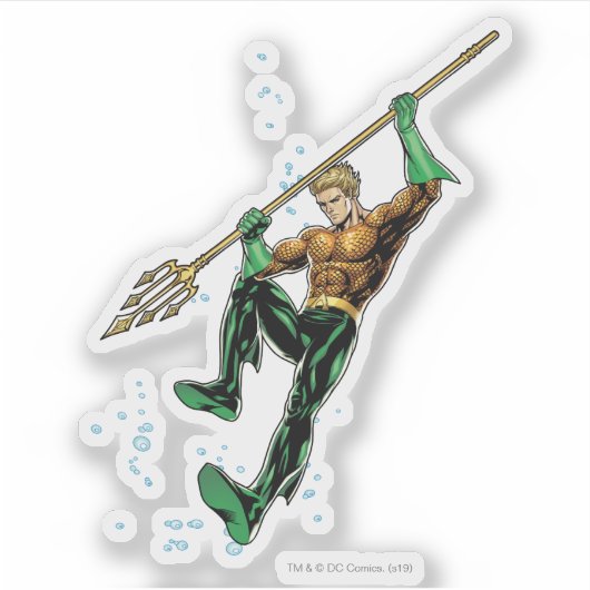 Aquaman met Spear Sticker (Voorkant)