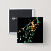 Aquaman met Spear Vierkante Button 5,1 Cm (Voorkant /achterkant)