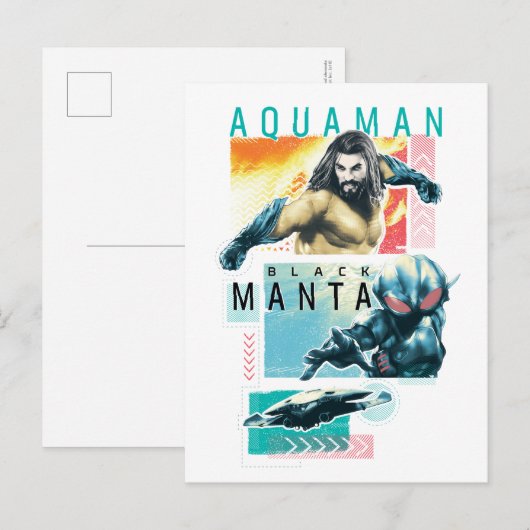 Aquaman | Modernist Aquaman & Black Manta Graphic Briefkaart (Voorkant / Achterkant)