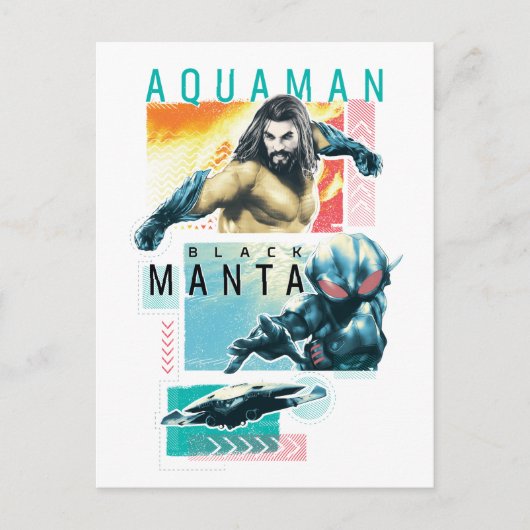 Aquaman | Modernist Aquaman & Black Manta Graphic Briefkaart (Voorkant)