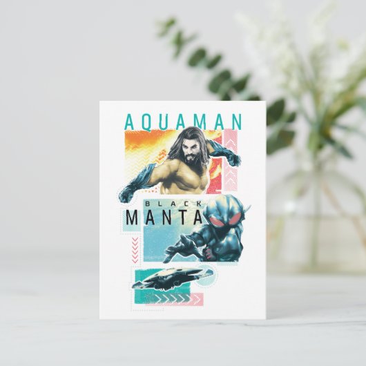Aquaman | Modernist Aquaman & Black Manta Graphic Briefkaart (Staand voorkant)