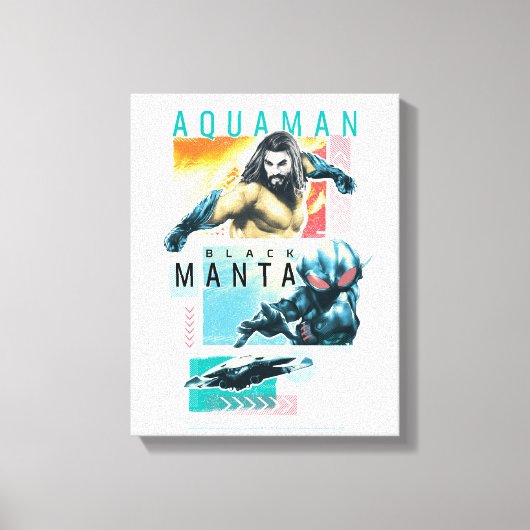 Aquaman | Modernist Aquaman & Black Manta Graphic Canvas Afdruk (Voorkant)