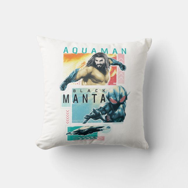 Aquaman | Modernist Aquaman & Black Manta Graphic Kussen (Voorkant)