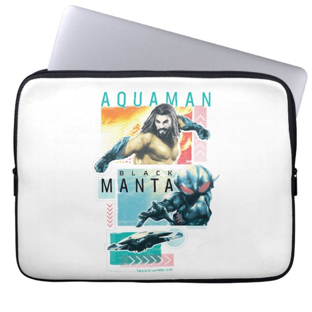 Aquaman | Modernist Aquaman & Black Manta Graphic Laptop Sleeve (Voorkant)