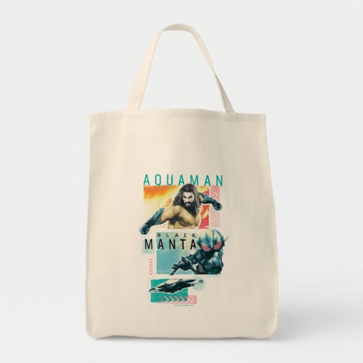 Aquaman | Modernist Aquaman & Black Manta Graphic Tote Bag (Voorkant)