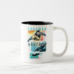 Aquaman Modernist Aquaman & Black Manta Graphic Tweekleurige Koffiemok