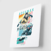 Aquaman | Modernist Aquaman & Black Manta Graphic Vierkante Klok (Hoek)