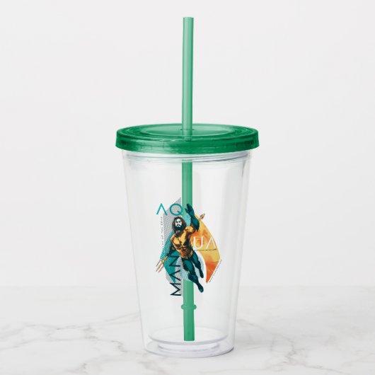 Aquaman | Modernist Aquaman Collage Acryl Drinkbeker (Voorkant)